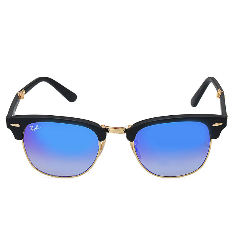 雷朋 俱乐部经理人系列中性款可折叠款黑色镜框蓝色渐变镀膜镜片眼镜