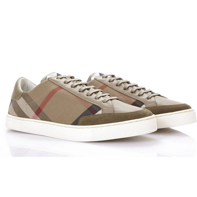 burberry巴宝莉男士运动鞋牛皮拼布3959373 卡其色 43