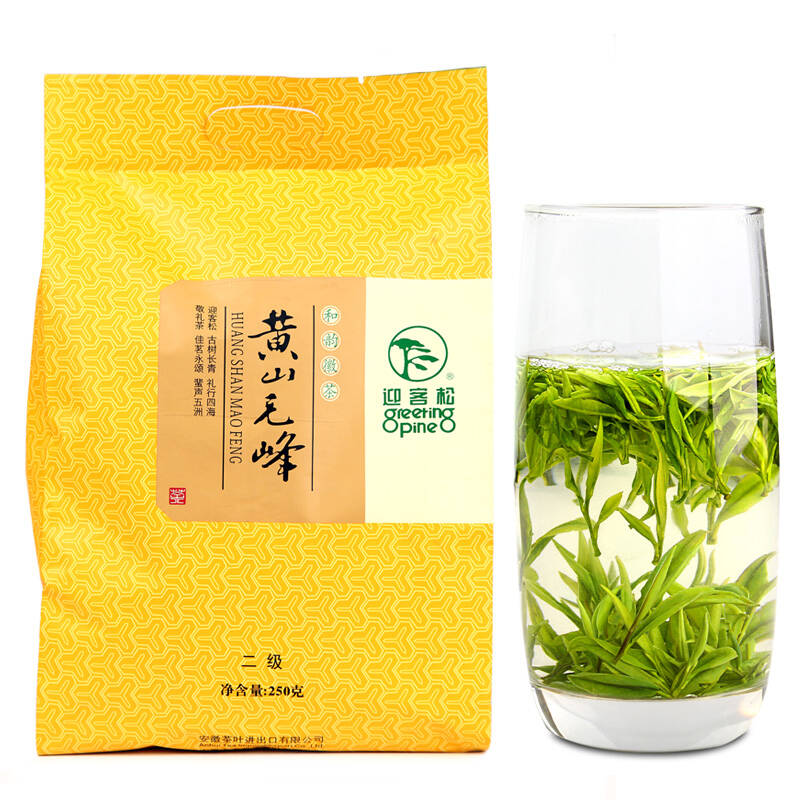 【京东超市】迎客松 茶叶 绿茶 黄山毛峰 徽茶袋装 250g