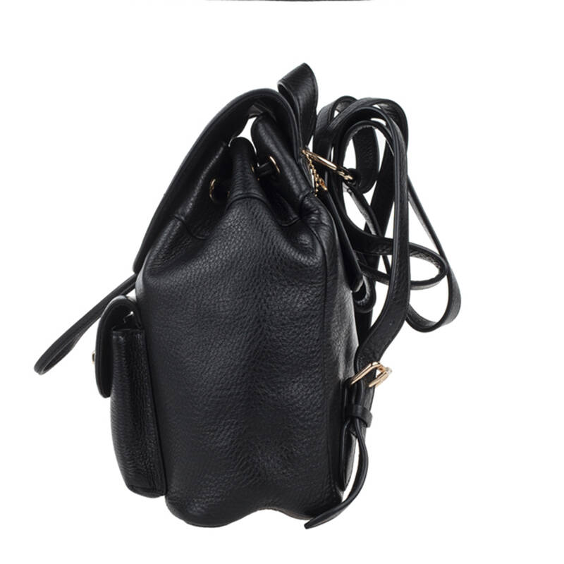 蔻驰coach 女式迷你鹅卵石皮背包 双肩包 f37621 黑色图片