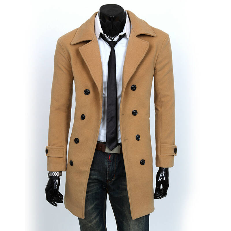 男士卡其色风衣搭配
