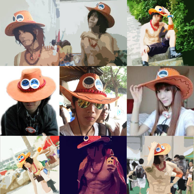 甜蜜城堡 动漫周边cosplay道具 海贼路飞草帽火拳艾斯