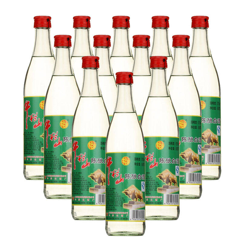 牛栏山二锅头 白瓶 白酒 陈酿 牛二 白牛二 52度 500ml*12 新老包装