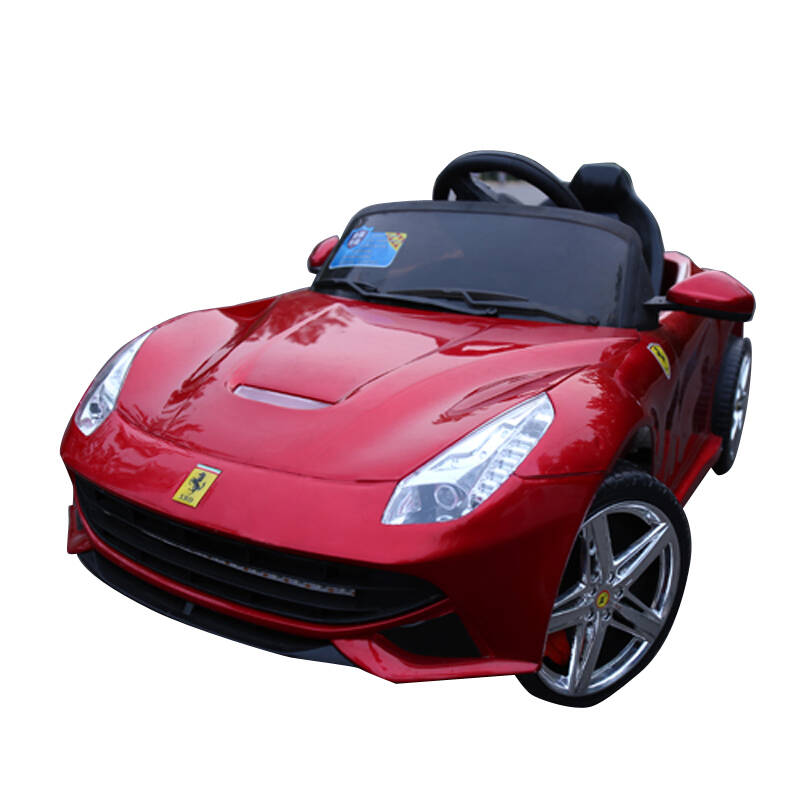 法拉利儿童电动车 四轮童车可坐 宝宝玩具车双驱可遥控小孩电动汽车