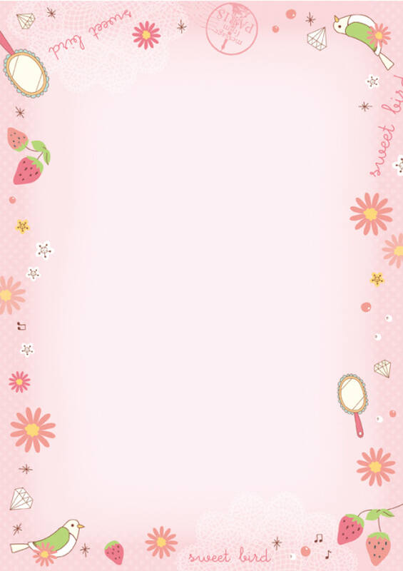 彩色信纸 多功能a4打印纸 50张带图案花边书信纸 season台湾四季创意图片