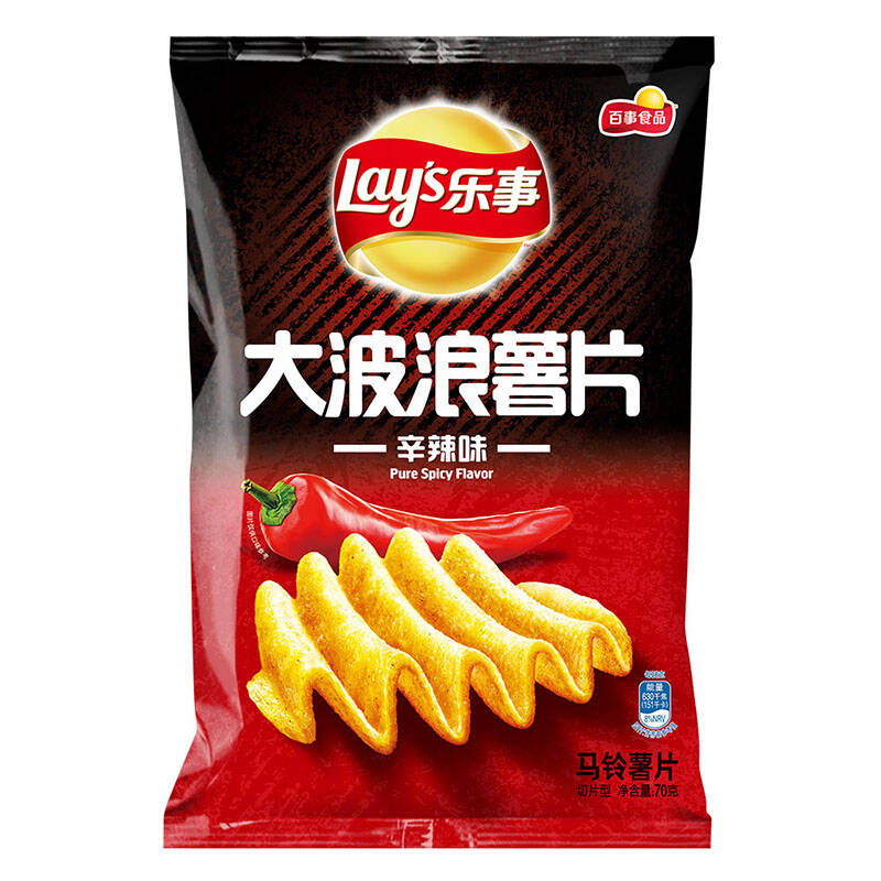 乐事(lay"s)大波浪薯片 辛辣味 70克