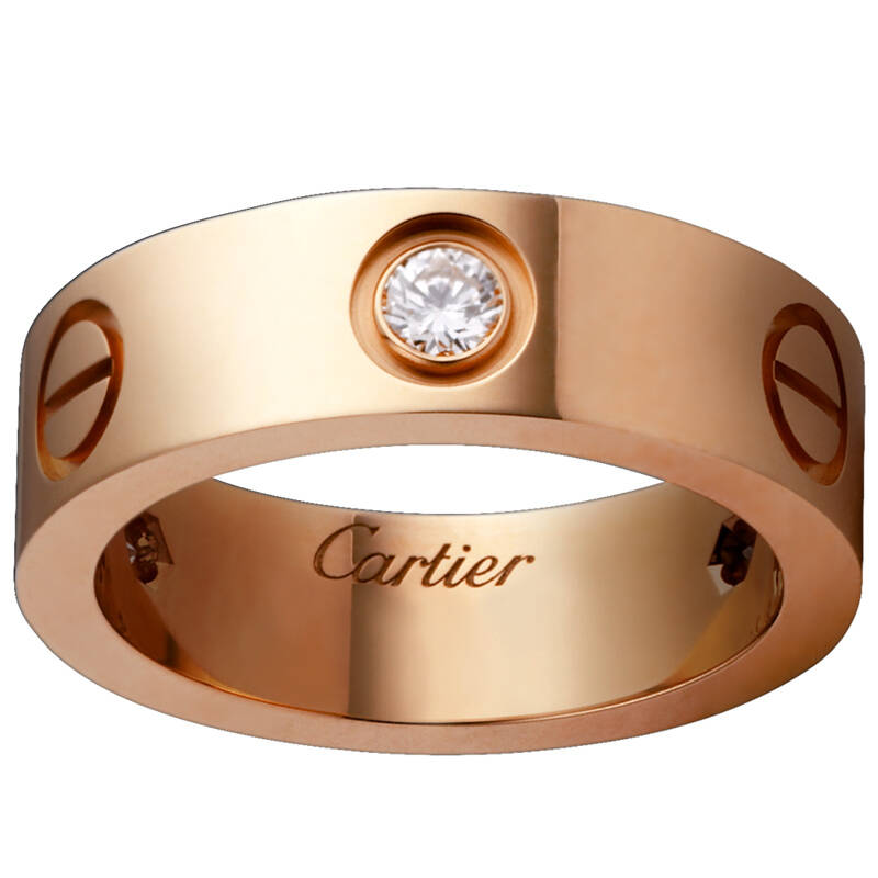 卡地亚cartier love系列 戒指三钻宽版18k金戒指 男女