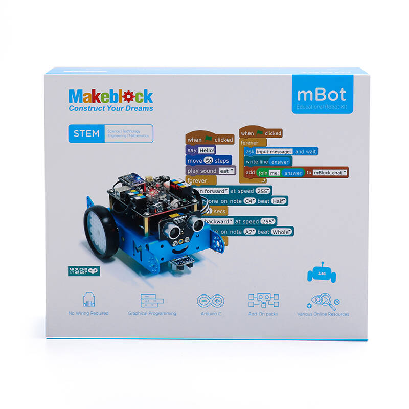 makeblock 新版mbot教育机器人套件 可编程智能机器人 无线遥控儿童