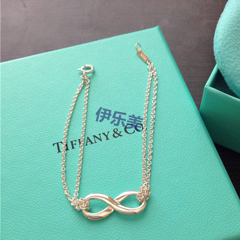 tiffany曲别针手链,tiffany手链 蒂凡尼tiffany 创意infinity 纯银双链手链 30036298