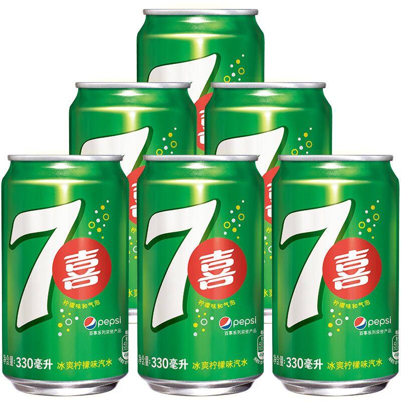 七喜碳酸饮料330ml*6听 塑包