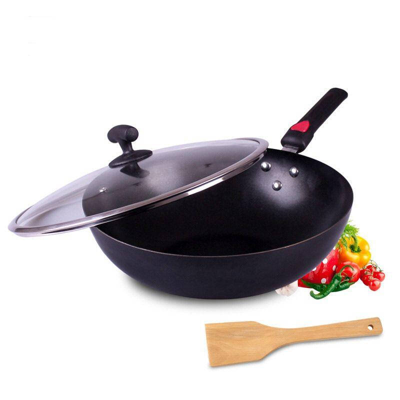 中康炒锅 节能不粘锅铁锅无烟锅具 厨房炒菜锅32cm 32