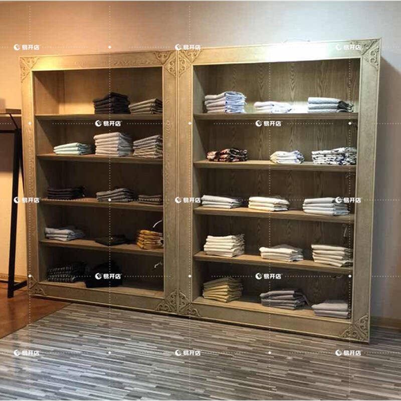 简约复古风服装店鞋柜展示柜男女鞋架包包衣帽饰品陈列架鞋店货架 长