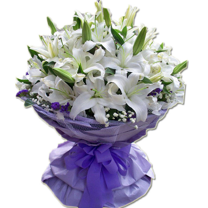 12朵香水百合花束深圳鲜花速递北京上海广州送花天津重庆成都郑州生日