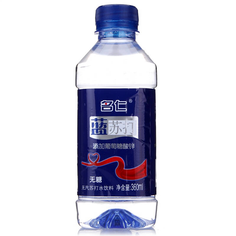 名仁(mingren)蓝苏打水(无糖无汽添加葡萄糖酸锌 360ml*24 整箱 京