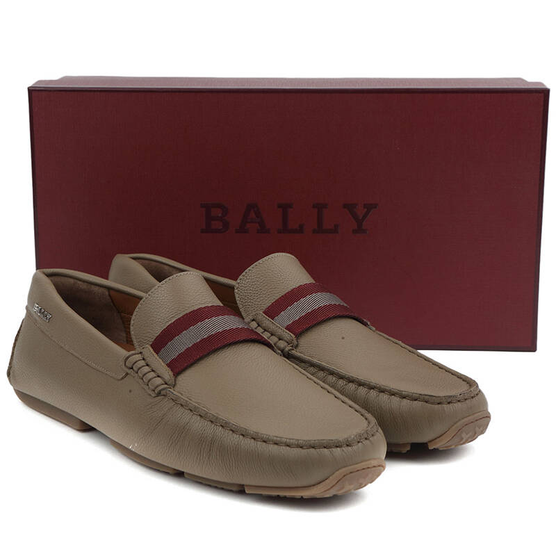 巴利(bally)男士土黄色皮不系带休闲鞋 pearce/342 42码