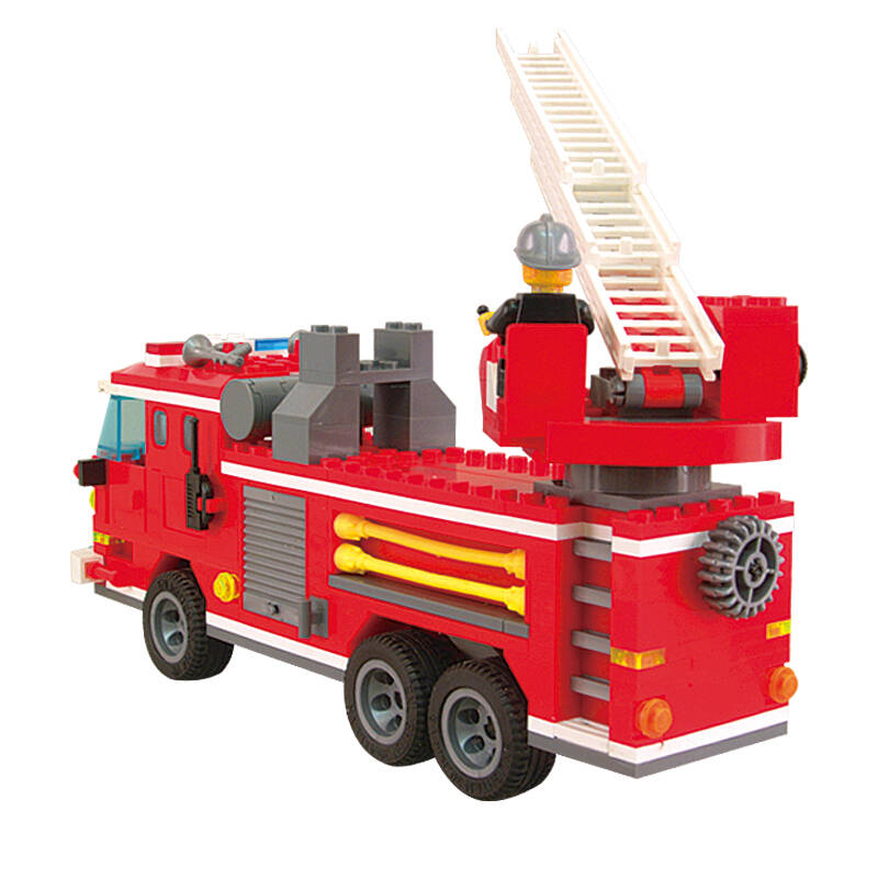 启蒙(enlighten)积木拼装消防系列立体拼插儿童益智男孩玩具三桥消防