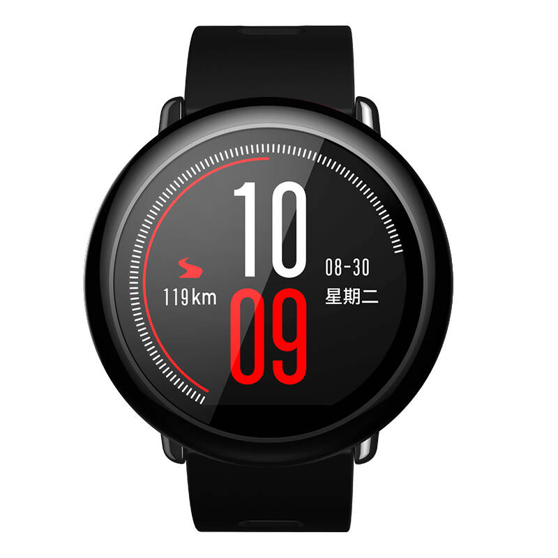 amazfit 华米运动手表 智能手表 陶瓷表圈 gps实时轨迹 黑色硅胶腕带