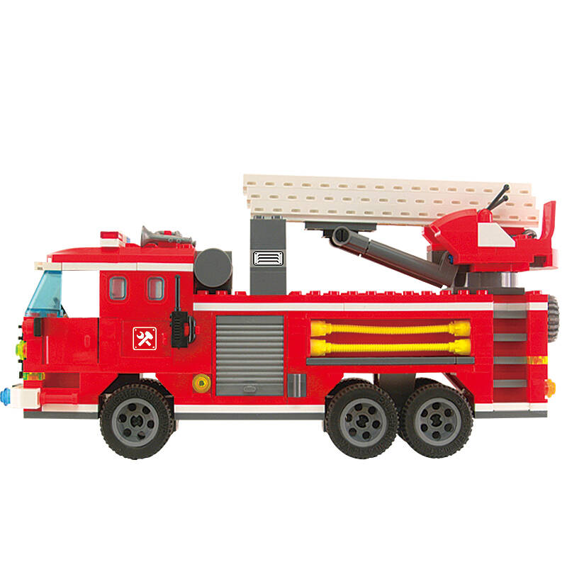 (enlighten)积木拼装消防系列立体拼插儿童益智男孩玩具三桥消防车904
