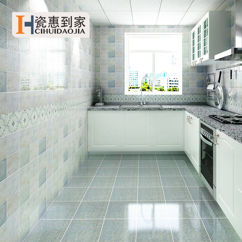 瓷惠到家瓷砖 卫生间墙砖 厨房防滑地砖 现代田园砖 兰黛情调hb3008