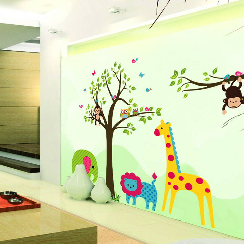 教室布置卧室儿童房可爱卡通 装饰墙贴纸墙壁贴墙画-动物乐园图片
