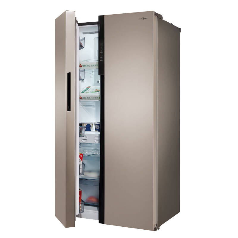 美的(midea)对开门冰箱 风冷无霜智能电冰箱bcd-535wkzm(e) 波光金