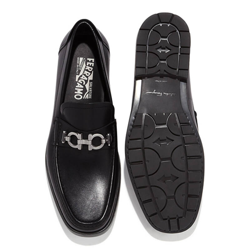 salvatore ferragamo/菲拉格慕 男士精品商务休闲鞋 皮鞋 390528 黑色