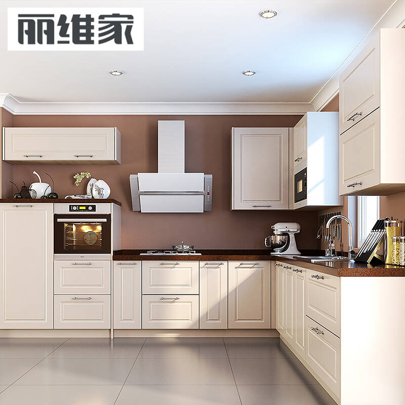 丽维家 整体橱柜 厨柜厨房 模压吸塑橱柜定制 整体厨房装修 石英石