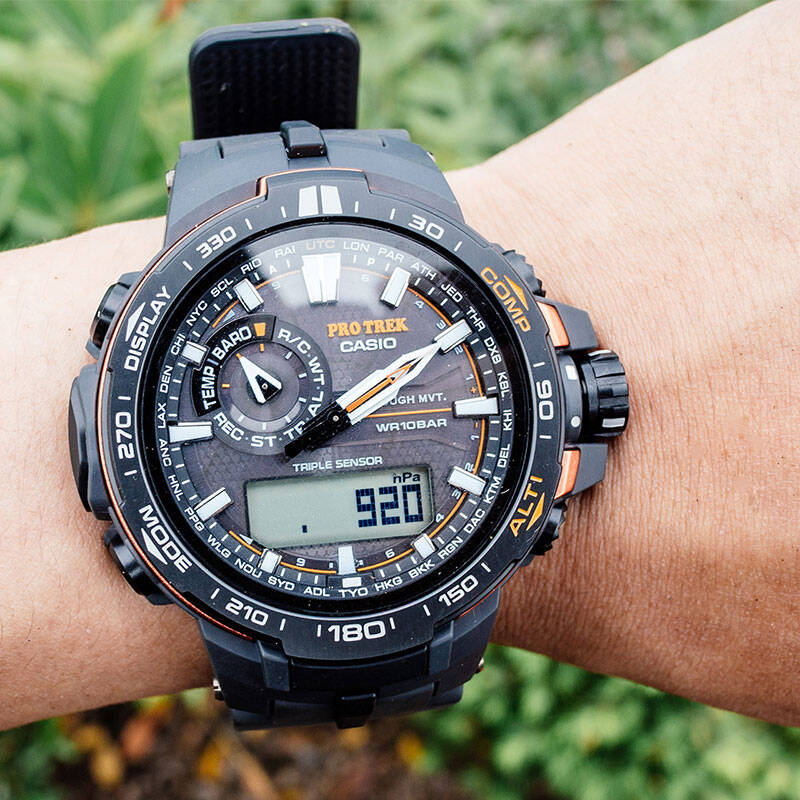 卡西欧(casio)手表 protrek系列全球六局电波太阳能多重感应登山表