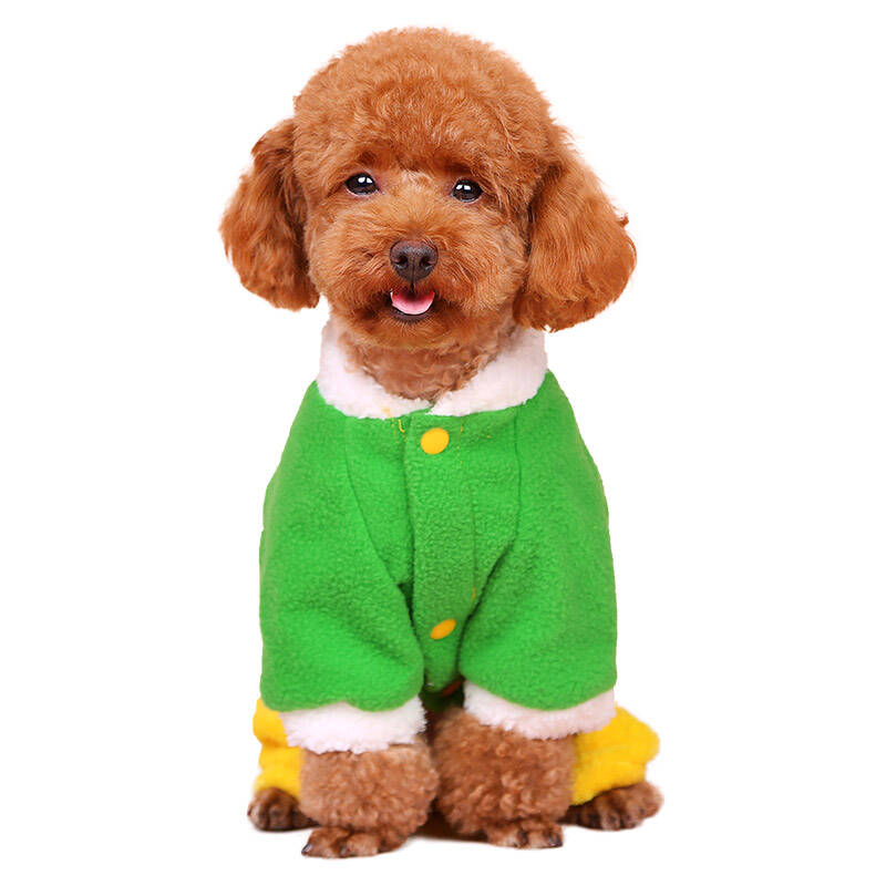 华元宠具(hoopet)小型犬狗狗四脚装 泰迪博美秋冬装小狗变身装绿色m
