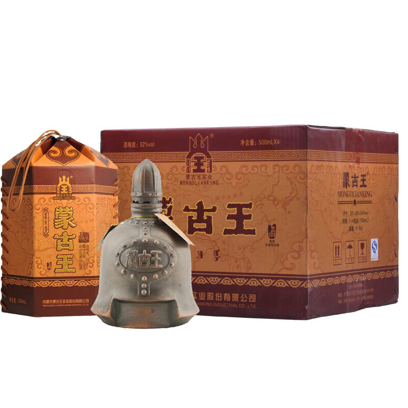【京东超市】内蒙特产 草原烈酒 蒙古王 天尊金包52度