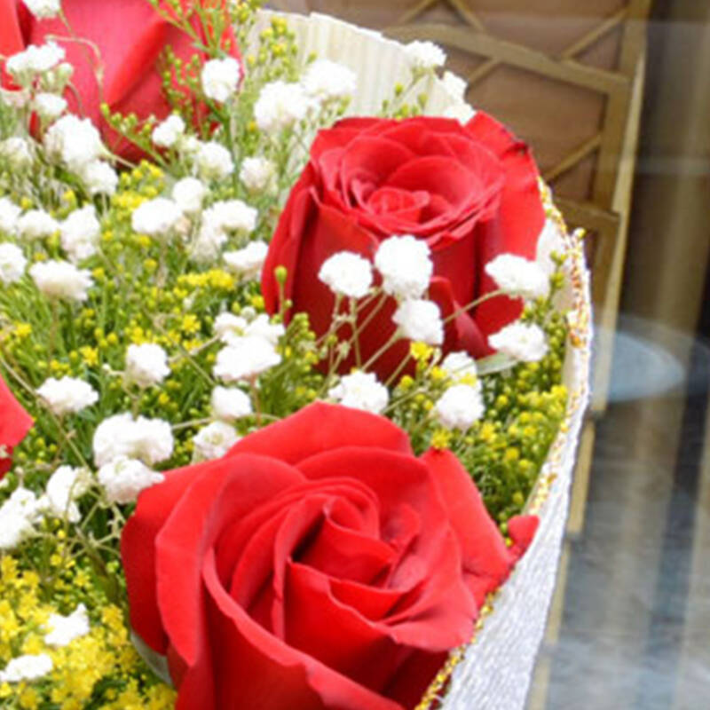 爱递鲜花速递全国 11朵红玫瑰花束 深圳广州上海北京同城花店送花