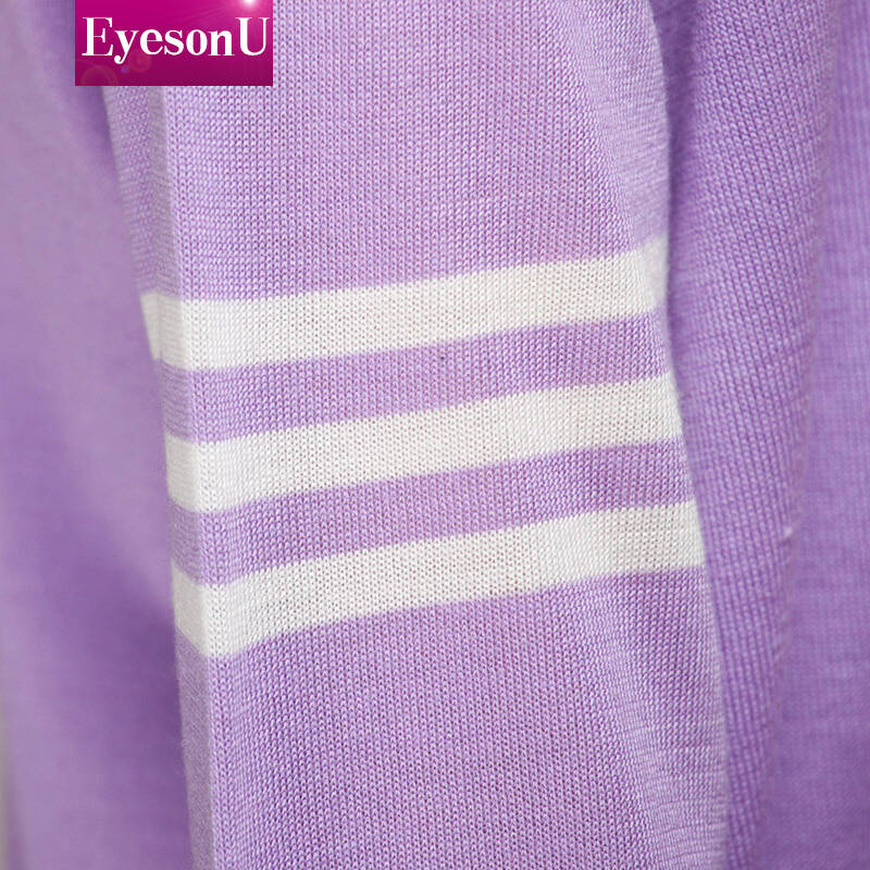 eyesonu 2014春装新款糖果色中长款开衫薄外套条纹羊毛开衫 ys-1823.
