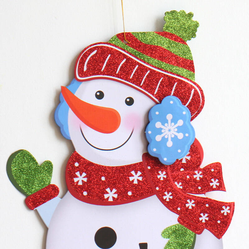 捷升 圣诞节礼物圣诞树创意装饰品卡通雪人挂件贴画