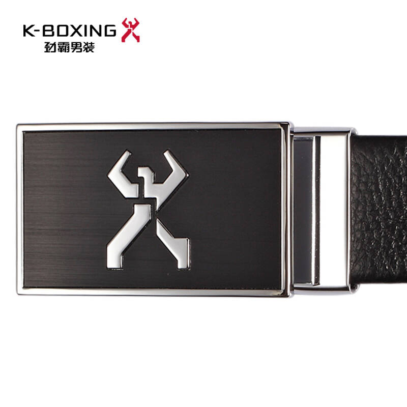 劲霸男装k-boxing 全新劲霸小银人扣头皮带 优质牛皮男士腰带|ncdy