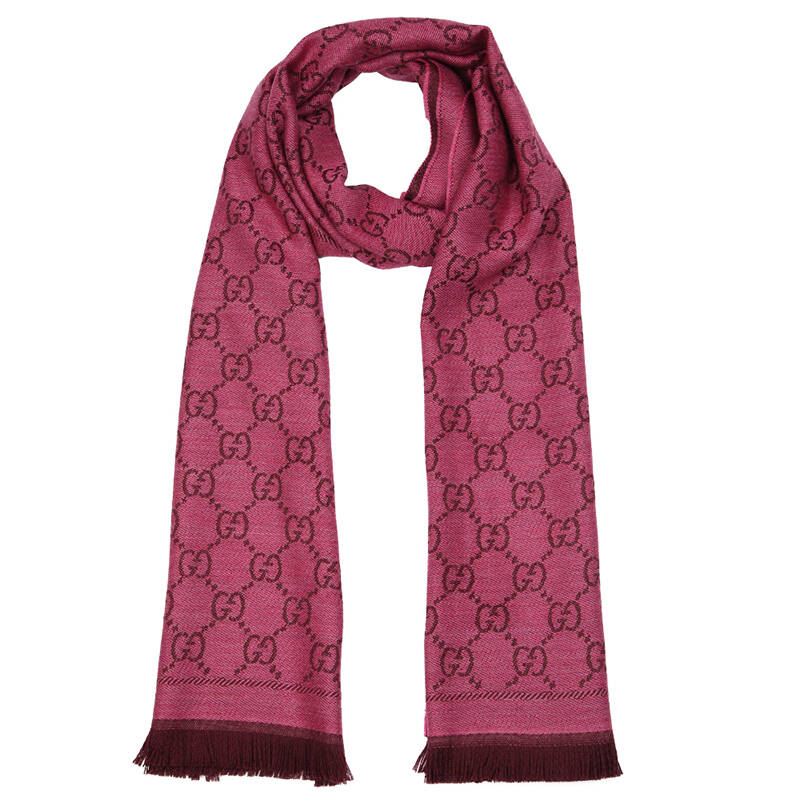 gucci 古驰 gucci围巾 紫色羊毛中长款女士围巾133483