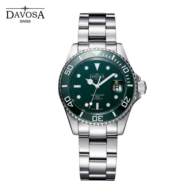 迪沃斯(davosa)瑞士手表自动机械表防水男士腕表水鬼绿潜水表16155570