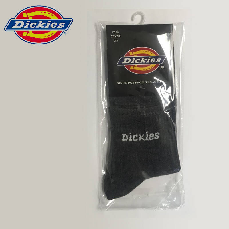 dickies棉质男鞋休闲袜 舒适透气袜子 黑色