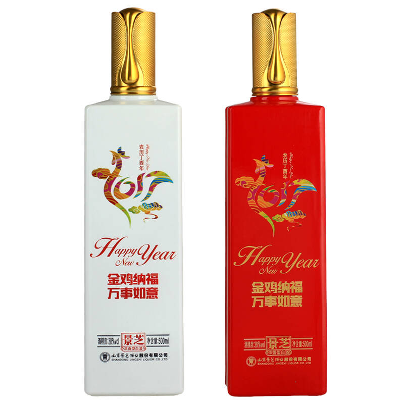 景芝白酒38度500ml景芝金鸡纳福定制礼盒【图片 价格