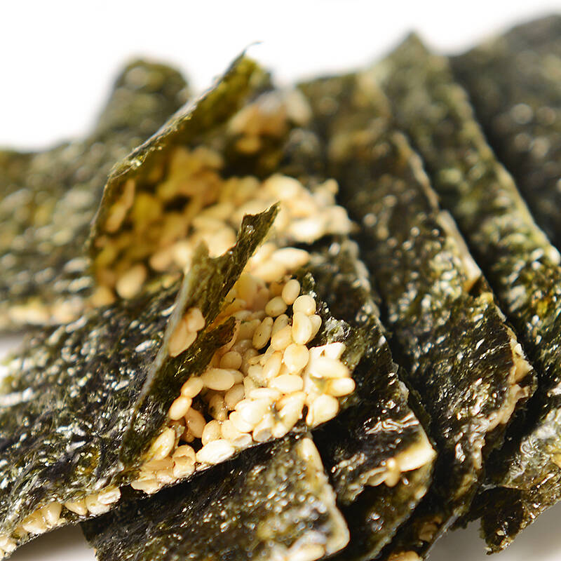 台湾食品海苔即食干妈进口培训芝麻辖特产零食夹心脆片100克老海苔酱休闲图片