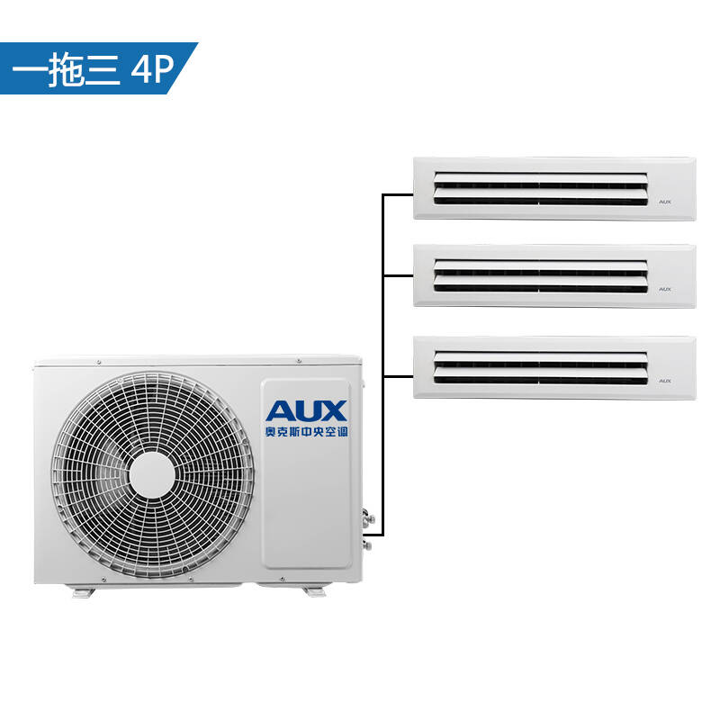 奥克斯(aux)4匹一拖三 家用中央空调 一级能效变频 全包价 6年包修