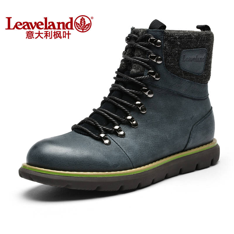 意大利枫叶(leaveland)加绒保暖棉鞋户外工装靴高帮鞋图片