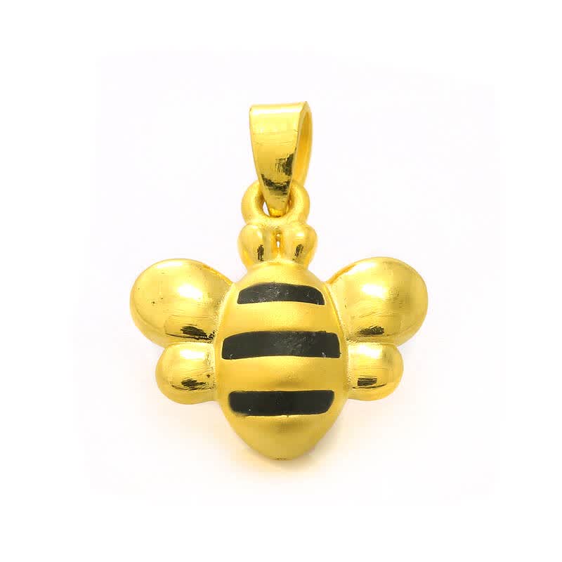 红色年轮 3d硬金千足金可爱黑纹小蜜蜂吊坠 1.71-1.80