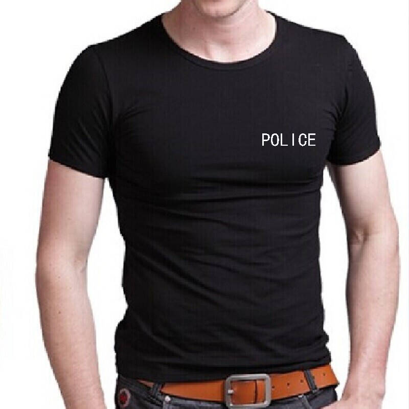 伊璐风(eelwind)纽约警察特警police男训练纯棉修身短袖t恤衫体能作训