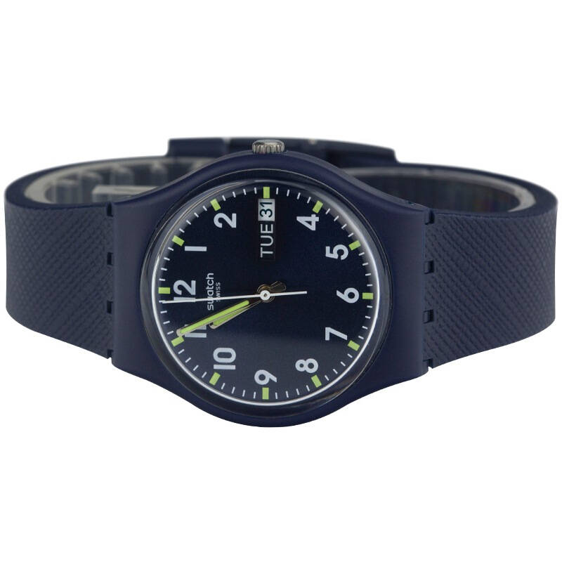斯沃琪(swatch)手表 色彩密码系列石英男表绅士蓝gn718