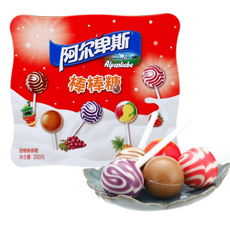 阿尔卑斯(alpenliebe)经典混合口味棒棒糖礼盒200g 京东自营