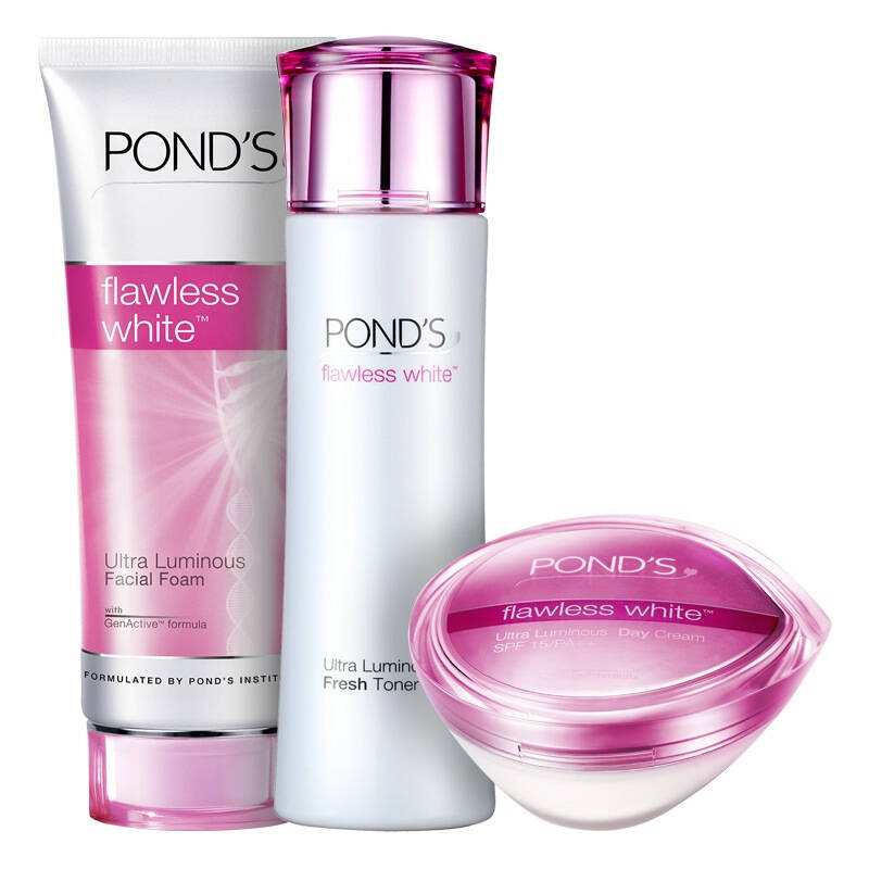 旁氏(pond"s)无瑕透白 基础套装(洁面乳100g 爽肤水150ml 防护日霜50g