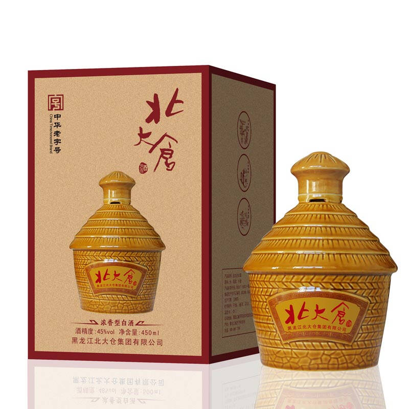 北大仓(beidacang) 【酒厂自营】北大仓粮仓白酒45度450ml*4瓶箱装