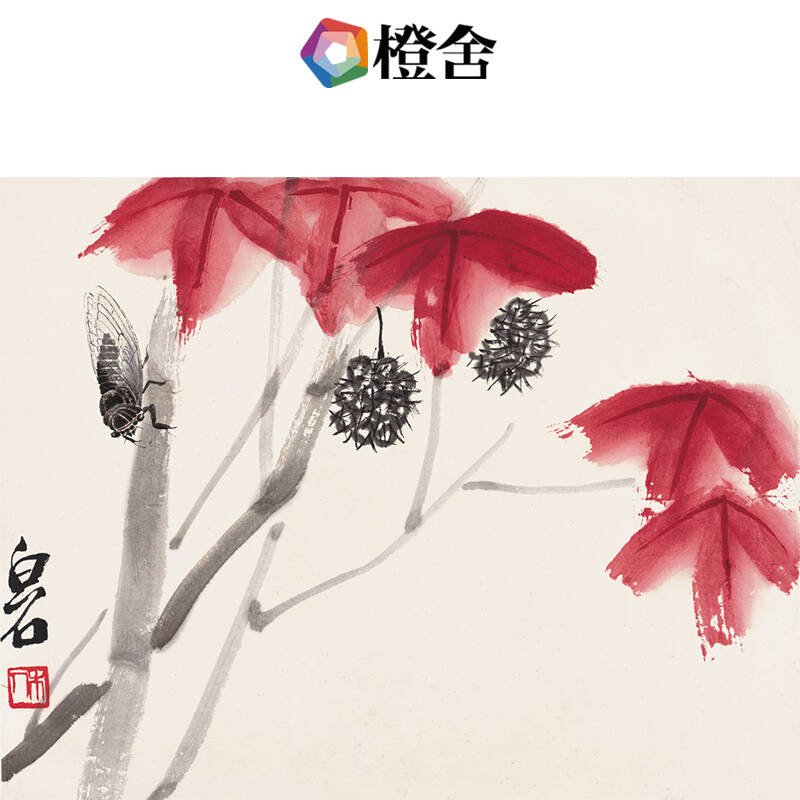 画客厅画沙发背景墙装饰画客厅挂画玄关画壁画客厅挂画国画 红叶秋蝉