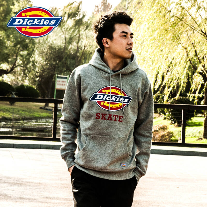 dickies2015男式抓绒套头连帽卫衣151m30wd02 hg羽灰