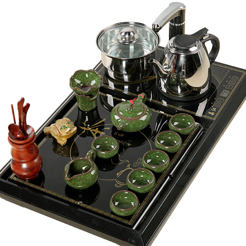 荔江 茶具套装功夫茶 玻璃茶具套装 整套茶具 功夫茶具套装 全自动